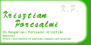 krisztian porcsalmi business card